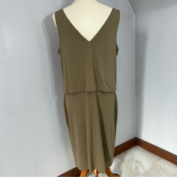 NWT Ralph Lauren Khaki Green Jersey Knit Comfortable Neutral Career Summer Dress - Picture 6 of 16